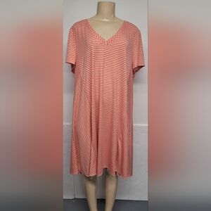 West Loop XXL Women's T Shirt Dress Striped New